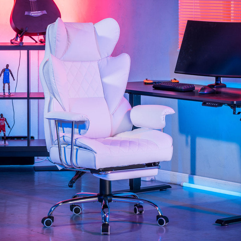 Inbox Zero Adjustable Reclining Ergonomic Faux Leather Swiveling PC & Racing Game Chair