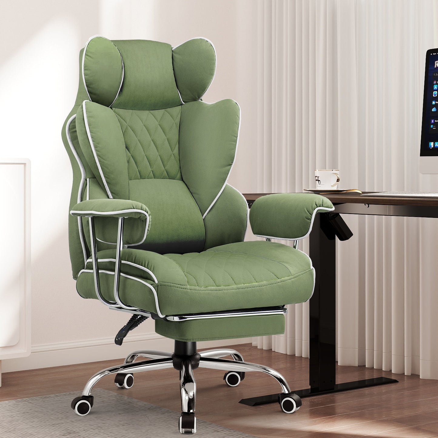 Inbox Zero Adjustable Reclining Ergonomic Faux Leather Swiveling PC & Racing Game Chair