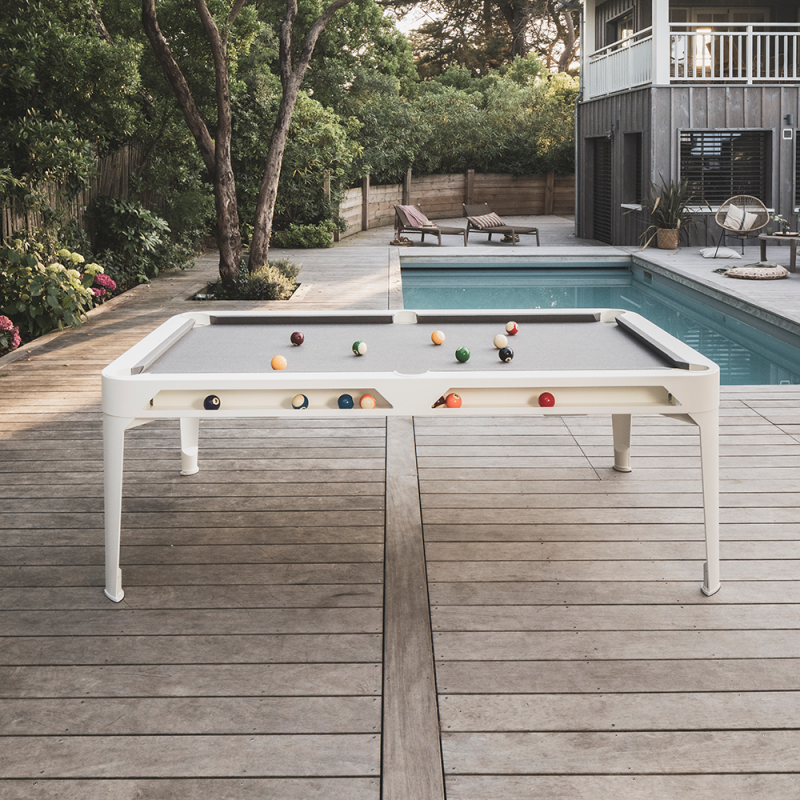 Hyphen Outdoor Pool table Black Grey Frame / Light Grey Cloth