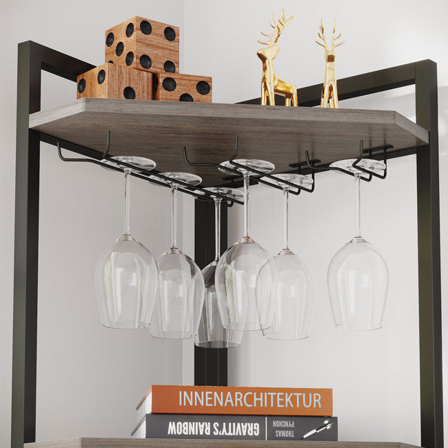 Aljawhara 18 Bottle Floor Wine Bottle & Glass Rack