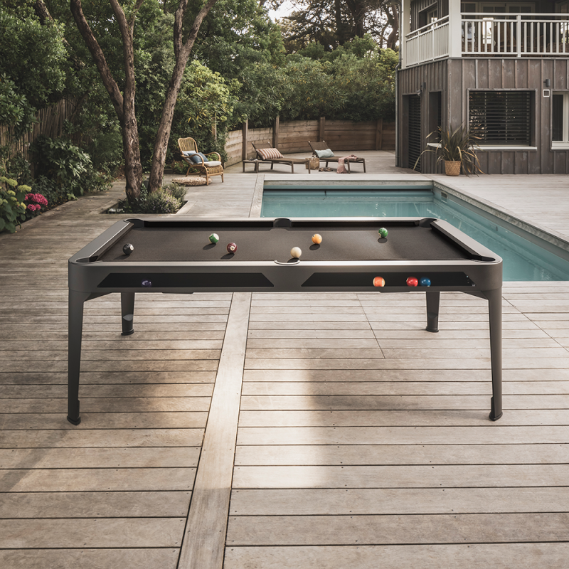 Hyphen Outdoor Pool table Black Grey Frame / Dark Grey Cloth