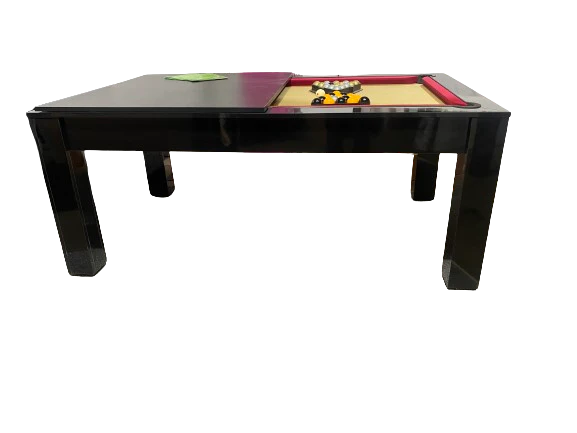 EX-SHOWROOM 6' Gloss Black Rosetta English Pool Dining Table by SUPERPOOL