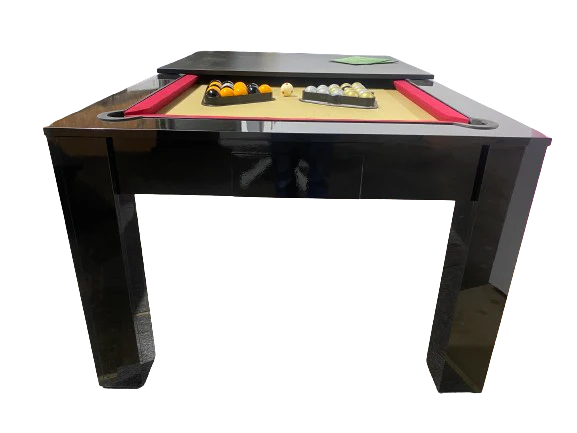 EX-SHOWROOM 6' Gloss Black Rosetta English Pool Dining Table by SUPERPOOL