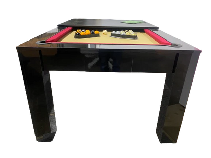 EX-SHOWROOM 6' Gloss Black Rosetta English Pool Dining Table by SUPERPOOL