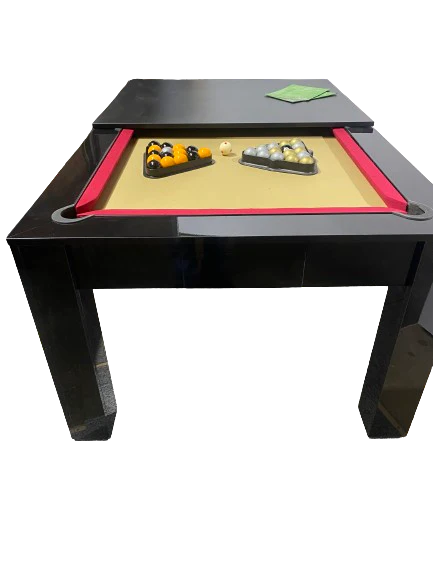 EX-SHOWROOM 6' Gloss Black Rosetta English Pool Dining Table by SUPERPOOL