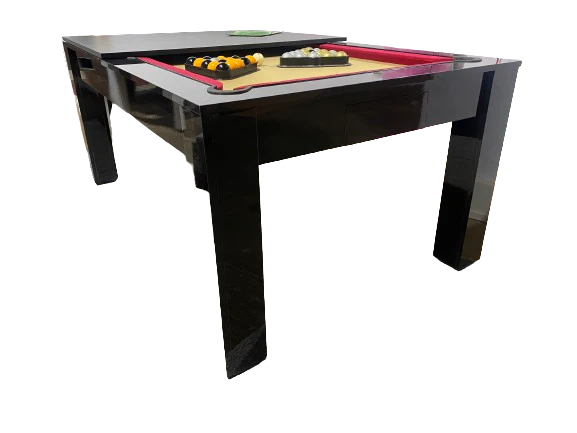 EX-SHOWROOM 6' Gloss Black Rosetta English Pool Dining Table by SUPERPOOL