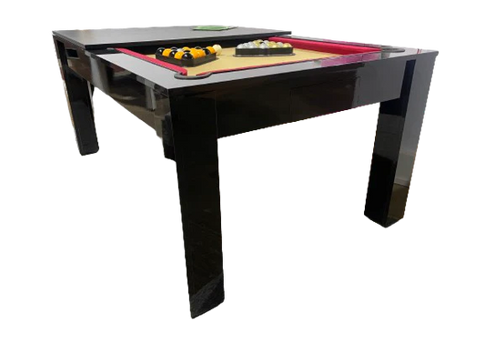 EX-SHOWROOM 6' Gloss Black Rosetta English Pool Dining Table by SUPERPOOL