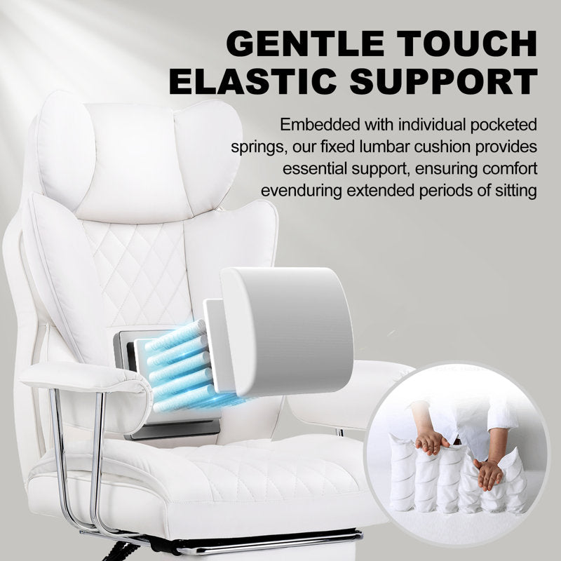 Inbox Zero Adjustable Reclining Ergonomic Faux Leather Swiveling PC & Racing Game Chair