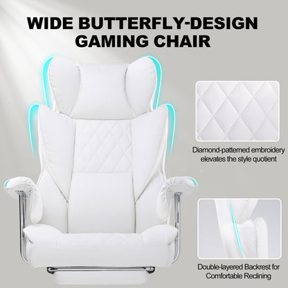 Inbox Zero Adjustable Reclining Ergonomic Faux Leather Swiveling PC & Racing Game Chair