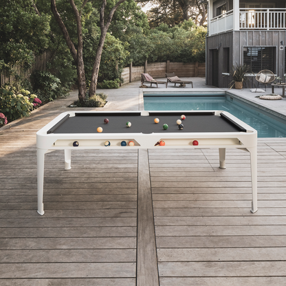 Hyphen Outdoor Pool table White Frame / Dark Grey Cloth