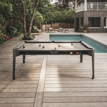 Hyphen Outdoor Pool table Black Grey Frame / Light Grey Cloth