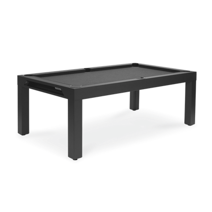 Classic Outdoor Pool Table - Black Grey Frame Dark Grey Cloth