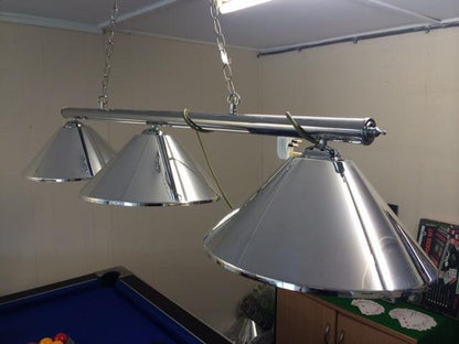 Modern Conical Chrome Shade Canopy